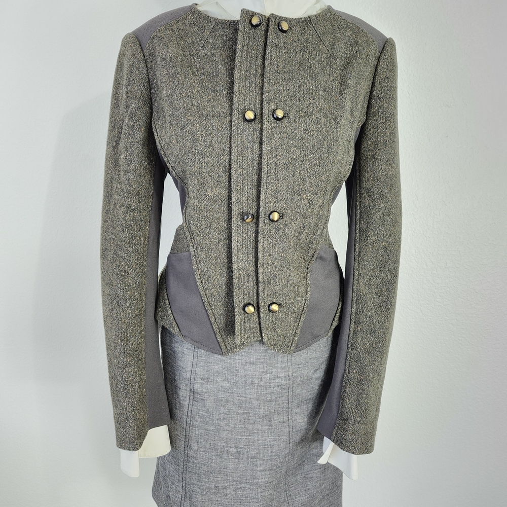 $298 GEOFFREY BEENE Tribute CAT'S EYE Button Equestrian Riding Jacket